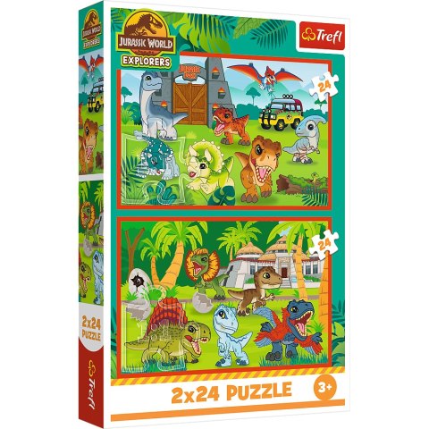 Puzzle - 2x24 - Małe dinozaury - Universal Jurassic World Trefl 34437
