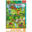 Puzzle - 2x24 - Małe dinozaury - Universal Jurassic World Trefl 34437