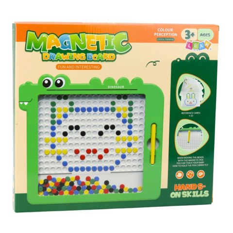 Tablica Magnetyczna Układanka Mozaika Dinozaur Zielony Karty 20 Wzorów