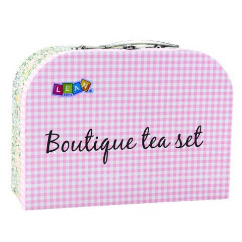 Zestaw Do Herbaty W Walizce Zastawa Metalowa Pastelowa 15el