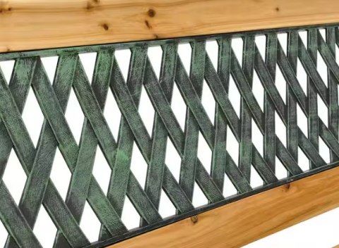 ŁAWKA OGRODOWA DREWNIANA METALOWA ŁAWECZKA PARKOWA CMENTARNA Z OPARCIEM