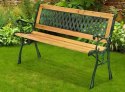 ŁAWKA OGRODOWA DREWNIANA METALOWA ŁAWECZKA PARKOWA CMENTARNA Z OPARCIEM