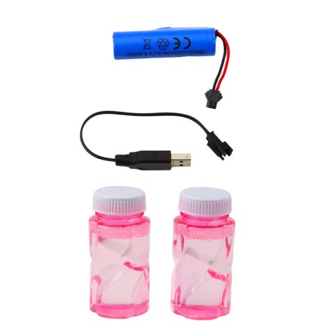 Duży Pistolet Elektryczny Na Bańki Mydlane 64 Otwory Różowy