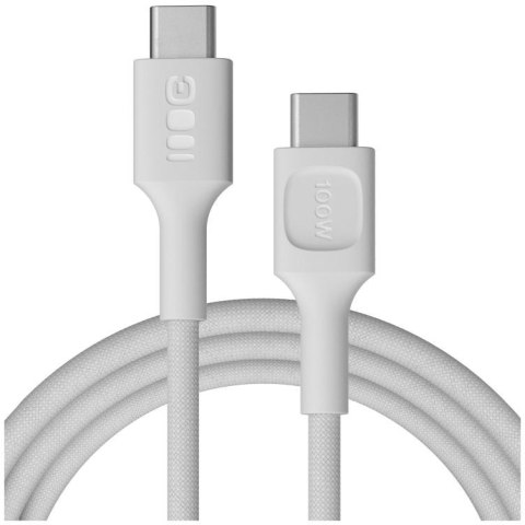KABEL USB-C / USB-C Greencell PowerStream 200cm PD 100W biały w oplocie KABEL USB-C / USB-C Greencell PowerStream 200cm PD 100W biały w oplocie