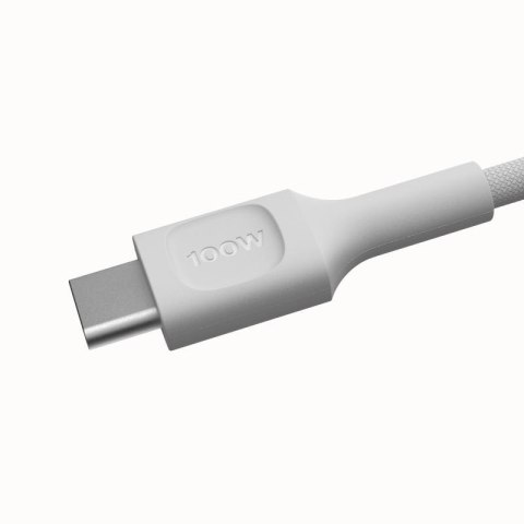 KABEL USB-C / USB-C Greencell PowerStream 200cm PD 100W biały w oplocie KABEL USB-C / USB-C Greencell PowerStream 200cm PD 100W biały w oplocie