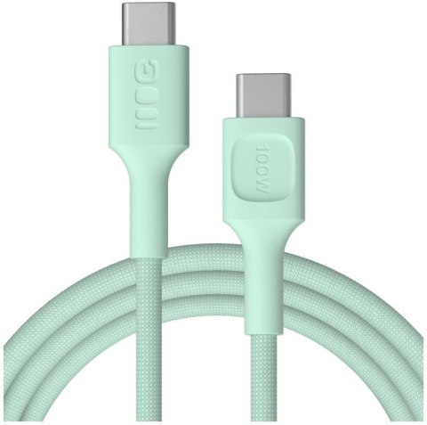 KABEL USB-C / USB-C Greencell PowerStream 200cm PD 100W zielony w oplocie KABEL USB-C / USB-C Greencell PowerStream 200cm PD 100W zielony w oplocie