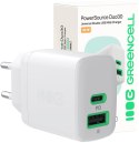 ŁADOWARKA SIECIOWA Greencell PowerSource Duo30 30W 1xUSB-C 1xUSB-A PD 3.0 QC 4.0+ biała ŁADOWARKA SIECIOWA Greencell PowerSource Duo30 30W 1xUSB-C 1xUSB-A PD 3.0 QC 4.0+ biała