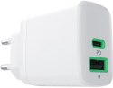 ŁADOWARKA SIECIOWA Greencell PowerSource Duo30 30W 1xUSB-C 1xUSB-A PD 3.0 QC 4.0+ biała ŁADOWARKA SIECIOWA Greencell PowerSource Duo30 30W 1xUSB-C 1xUSB-A PD 3.0 QC 4.0+ biała