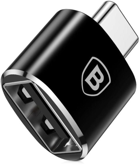 Adapter / przejściówka z USB-A (żeński) na USB-C (męski), Baseus Mini, czarny Adapter / przejściówka z USB-A (żeński) na USB-C (męski), Baseus Mini, czarny
