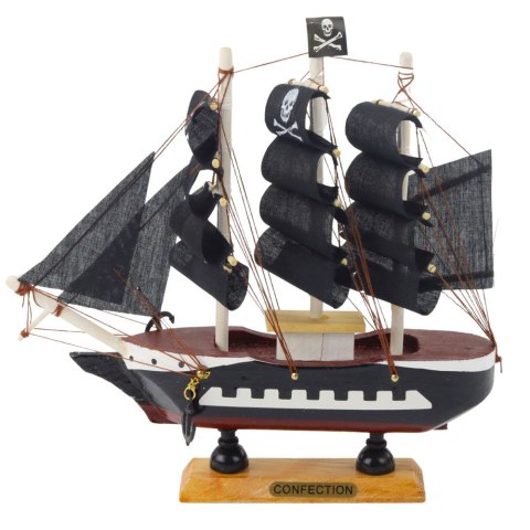 Model Kolekcjonerski Dekoracyjny Statek Żaglowiec Piracki Czarny 20x20cm Model Kolekcjonerski Dekoracyjny Statek Żaglowiec Piracki Czarny 20x20cm