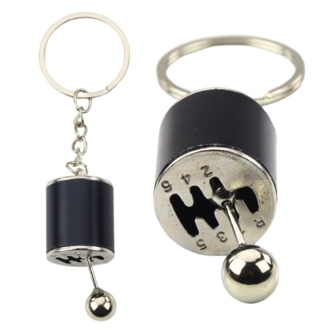 Brelok Metalowy Do Kluczy Skrzynia Biegów Ruchoma Czarny