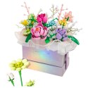Klocki Konstrukcyjne Kompozycja W Pudełku Box Kwiatowy Fioletowy LED 706el.