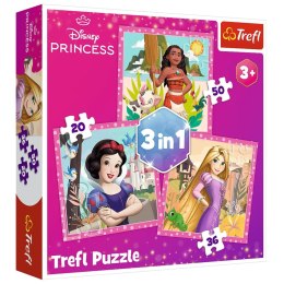Puzzle - 3w1 - Piękne kwiaty - Disney Princess Trefl 34875