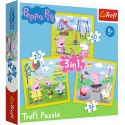 Puzzle - 3w1 - Wesoły dzień Peppy - Peppa Pig Trefl 34849