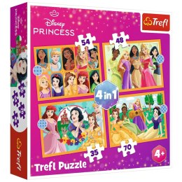 Puzzle - 4w1 Bajkowe historie - Disney Princess Trefl 34651