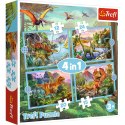 Puzzle - 4w1 - Wyjątkowe dinozaury - Trefl 34609