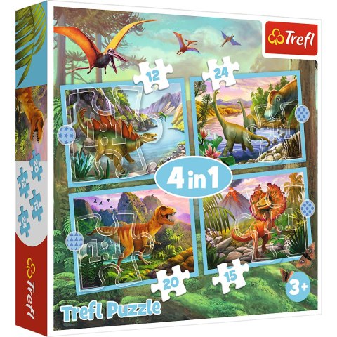 Puzzle - 4w1 - Wyjątkowe dinozaury - Trefl 34609