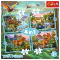 Puzzle - 4w1 - Wyjątkowe dinozaury - Trefl 34609